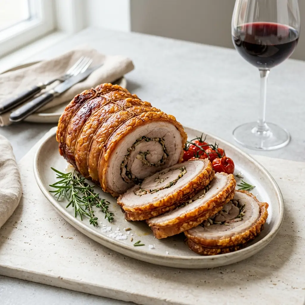 Foto del piatto pronto: Arrosto arrotolato di maiale all'italiana