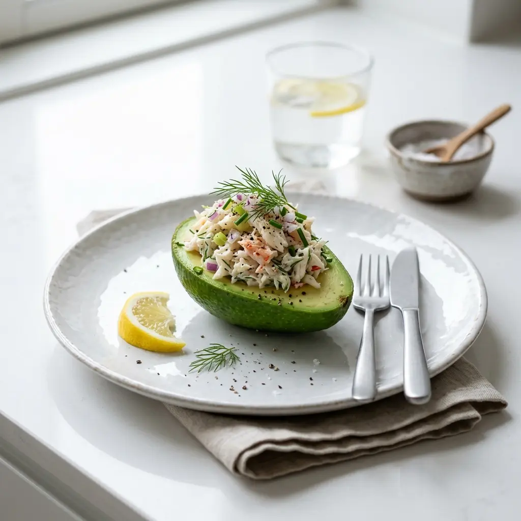Foto del piatto pronto: Avocado ripieno con granchio