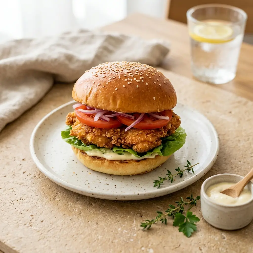 Foto del piatto pronto: Burger di pollo