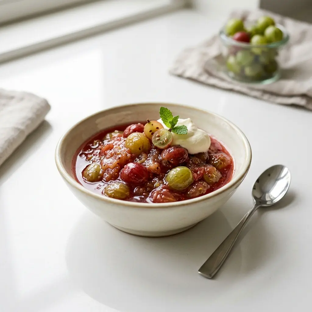 Foto della salsa, del dressing o del condimento: Composta di uva spina