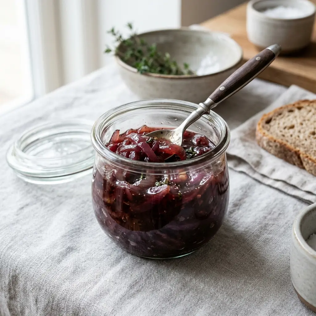 Foto del piatto pronto: Confit di cipolle rosse