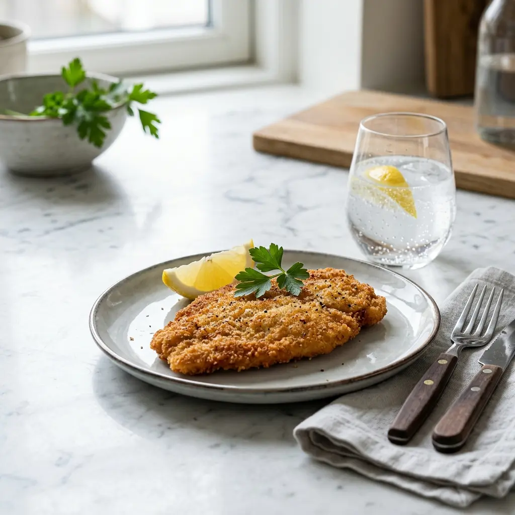 Foto del piatto pronto: Cotoletta di tacchino impanata