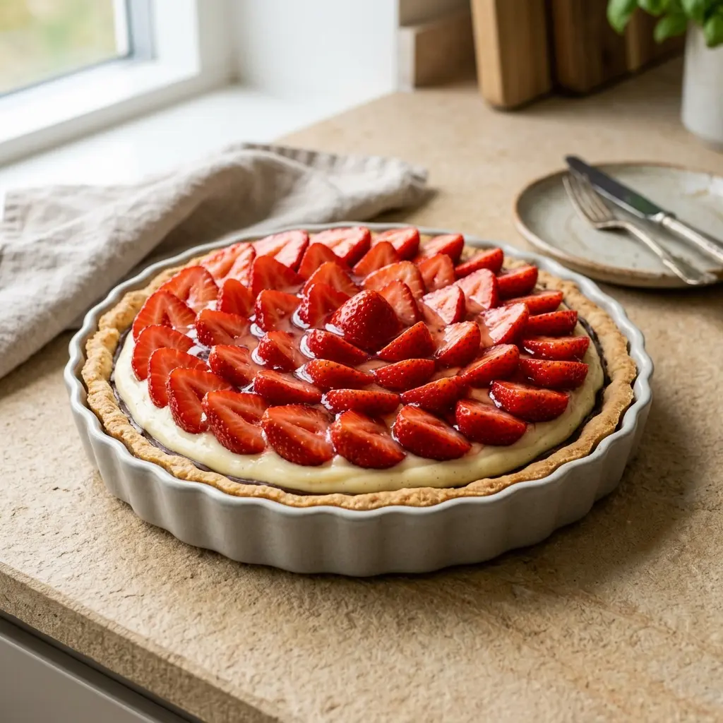 Foto del dessert pronto: Crostata alle fragole