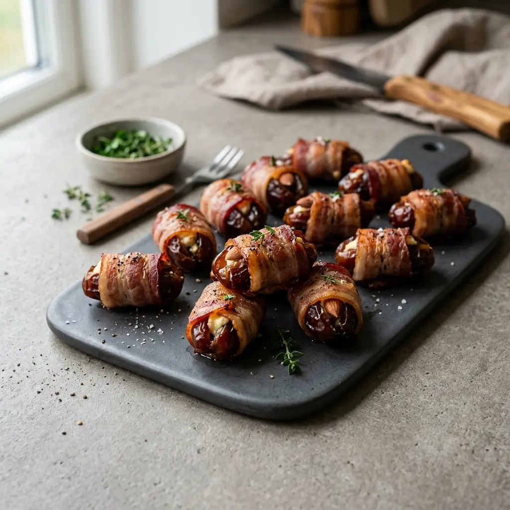 Foto del piatto pronto: Datteri avvolti nel bacon