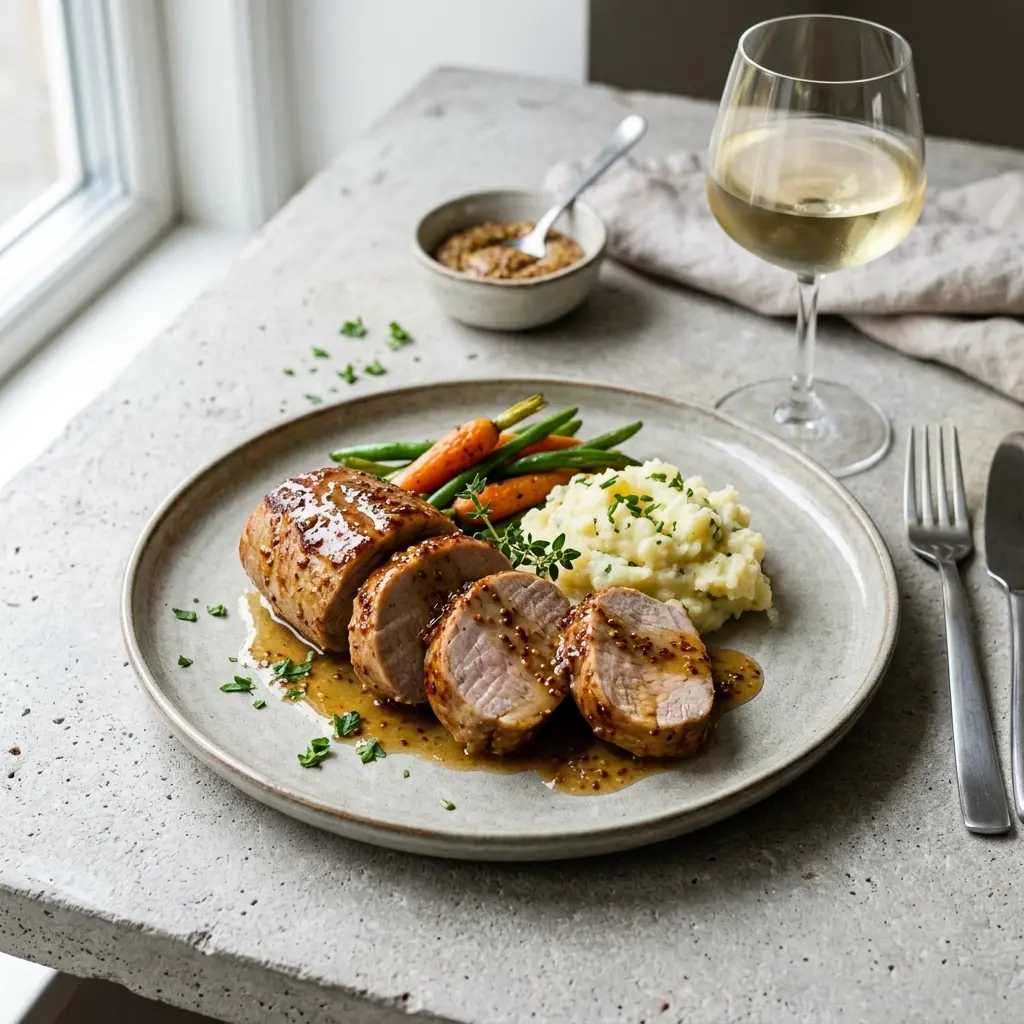 Foto del piatto pronto: Filetto di maiale con senape e miele