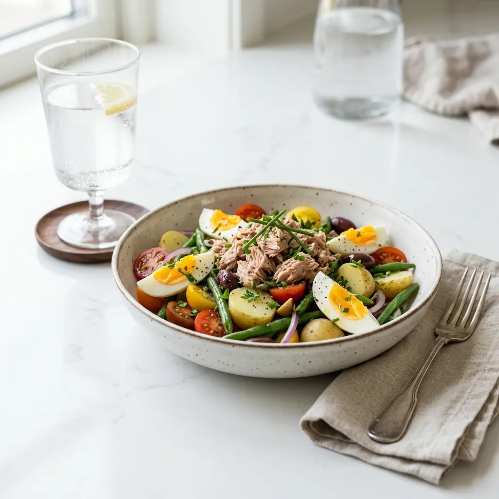 Foto dell'insalata pronta: Insalata con tonno alla francese