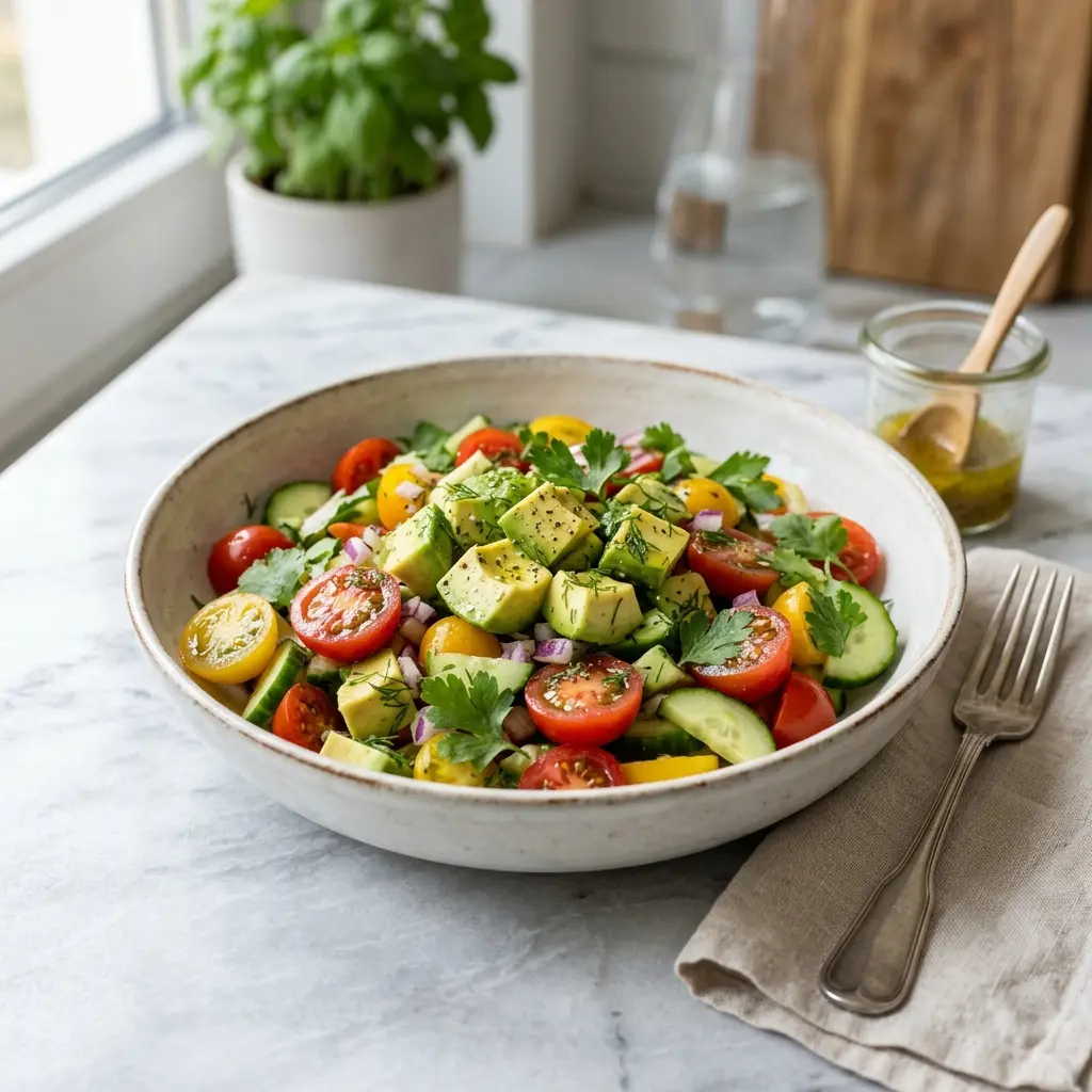 Foto dell'insalata pronta: Insalata di avocado