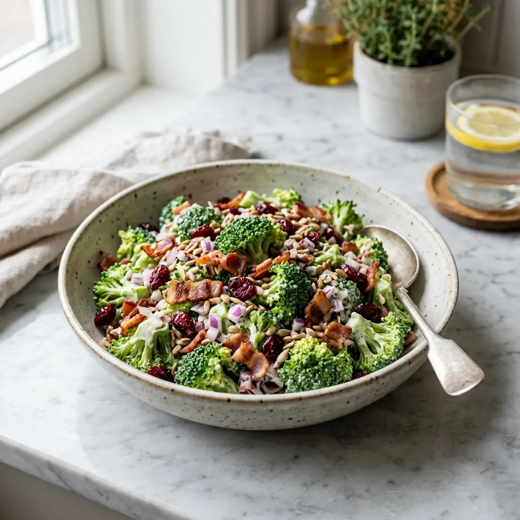 Foto dell'insalata pronta: Insalata di broccoli classica