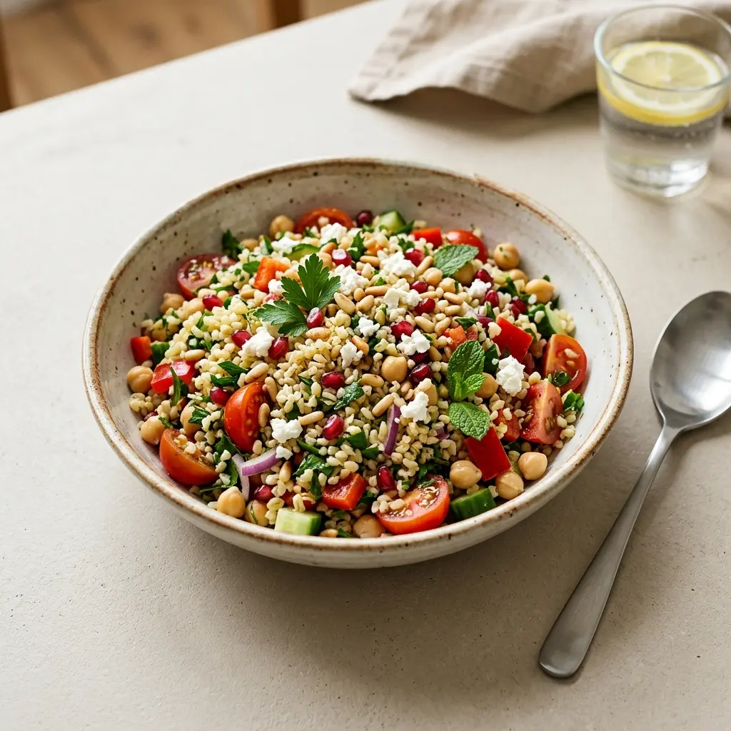 Foto dell'insalata pronta: Insalata di bulgur