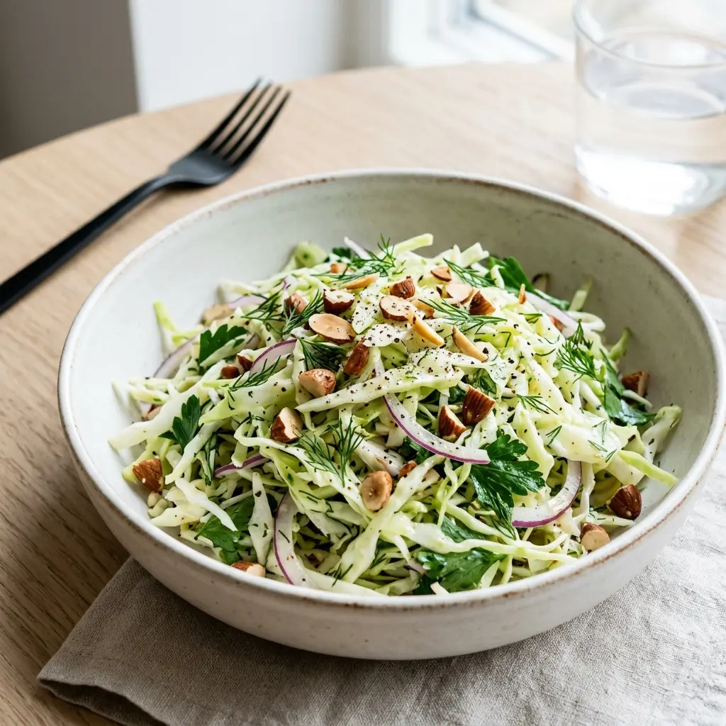 Foto dell'insalata pronta: Insalata di cavolo cappuccio