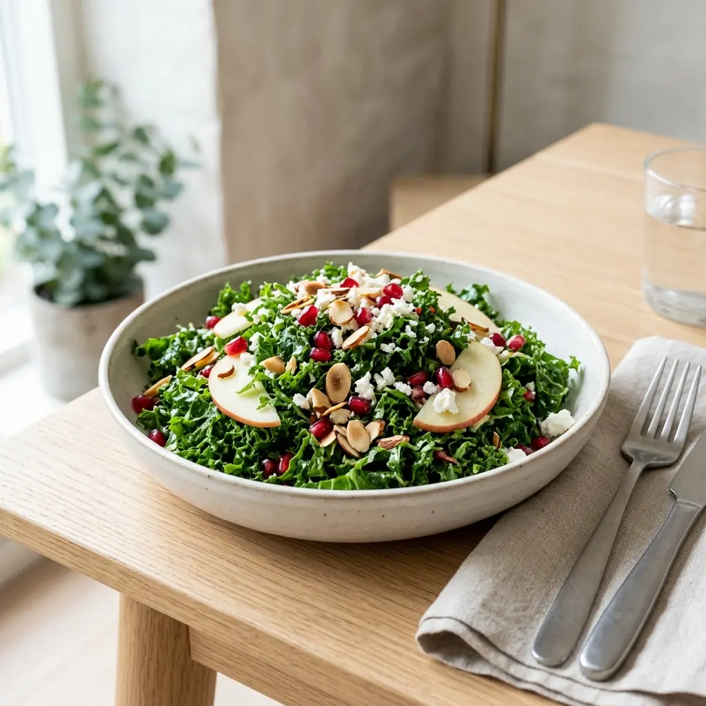 Foto dell'insalata pronta: Insalata di cavolo riccio