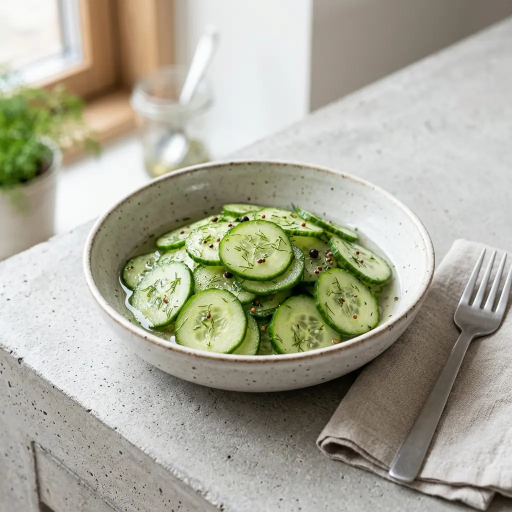 Foto dell'insalata pronta: Insalata di cetrioli fatta in casa