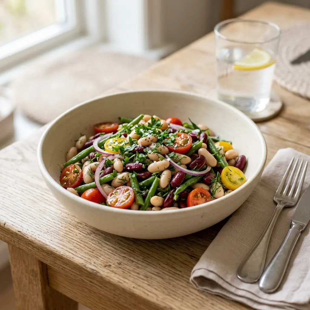 Foto dell'insalata pronta: Insalata di fagioli