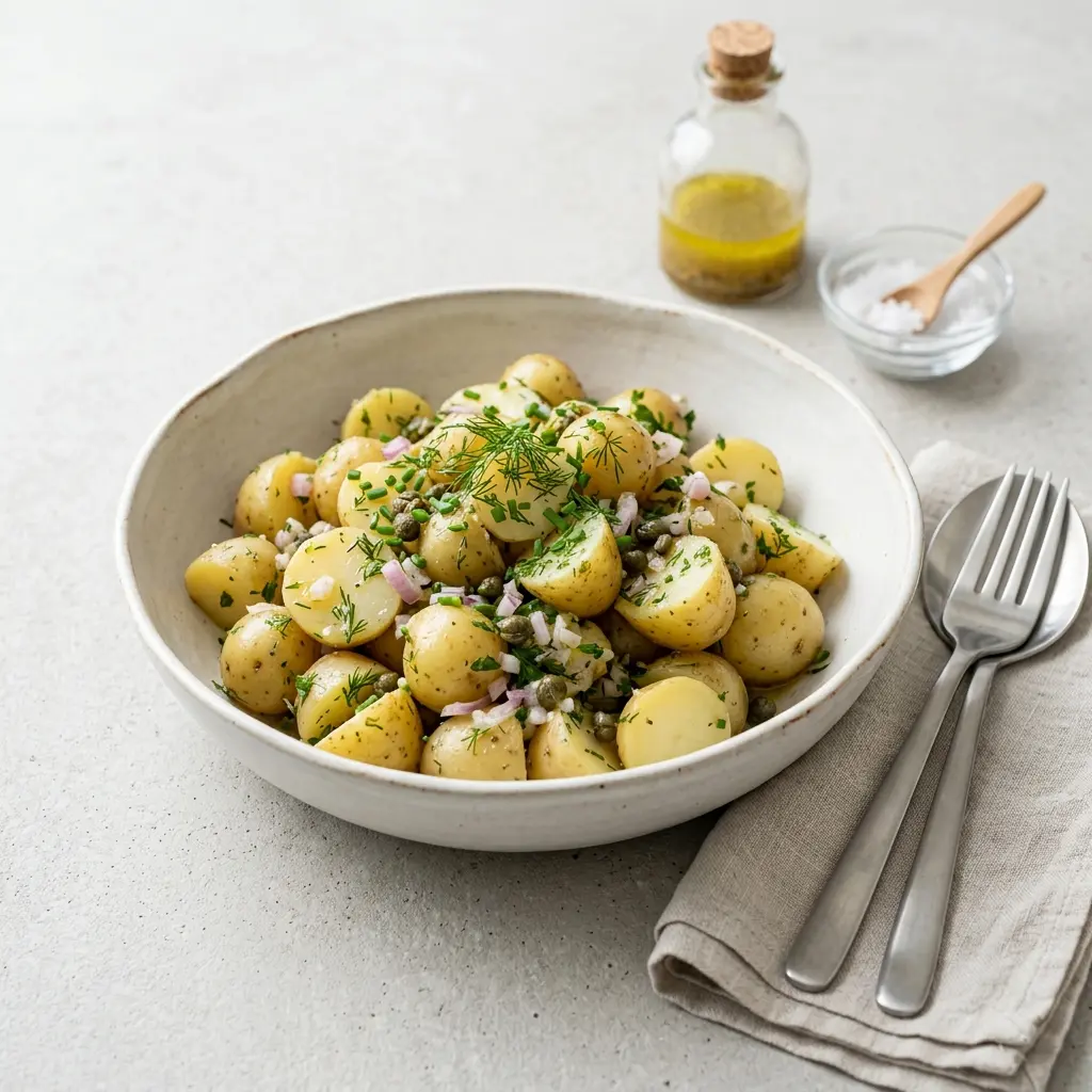 Foto dell'insalata pronta: Insalata di patate alla francese