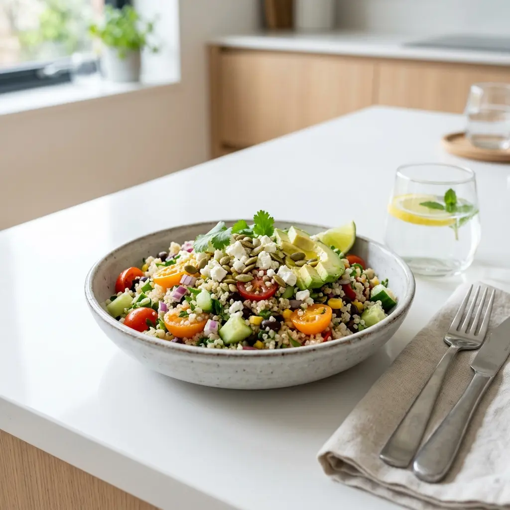 Foto dell'insalata pronta: Insalata di quinoa