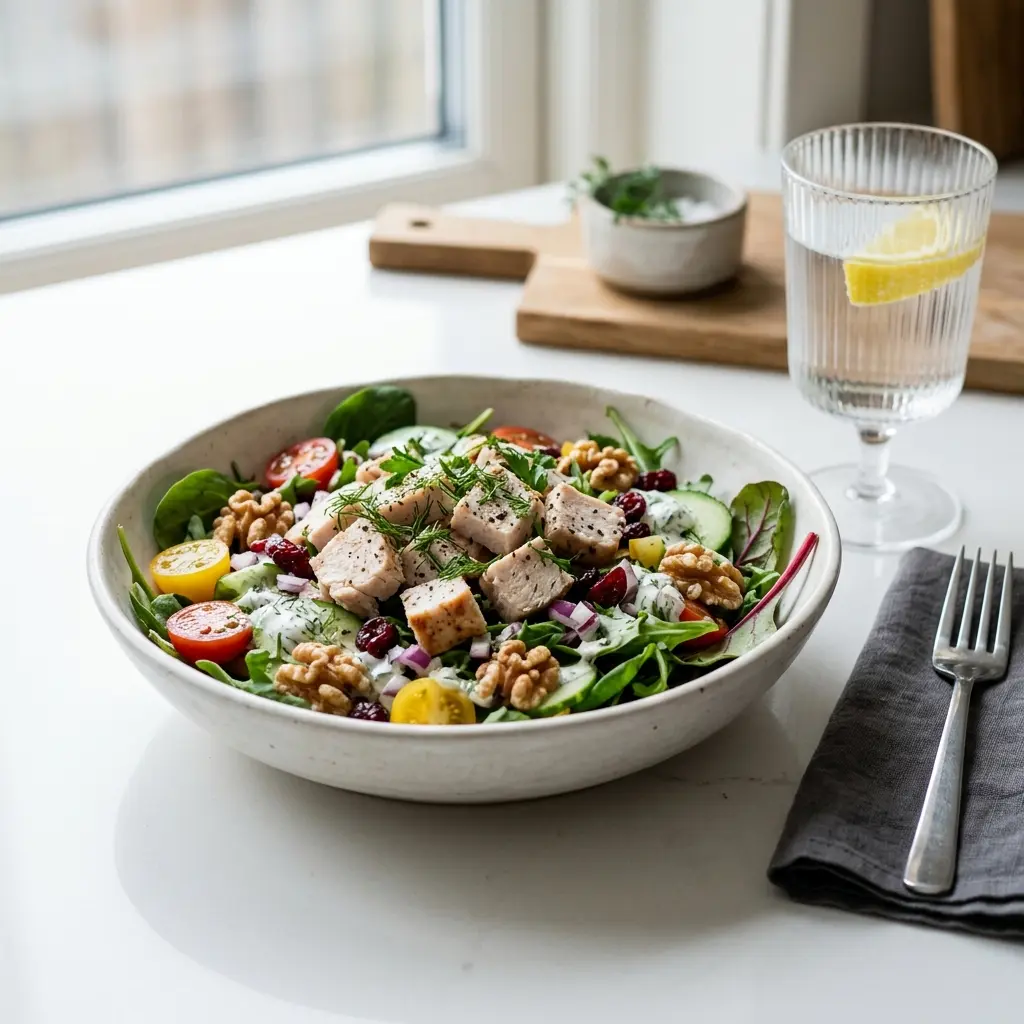 Foto dell'insalata pronta: Insalata di tacchino