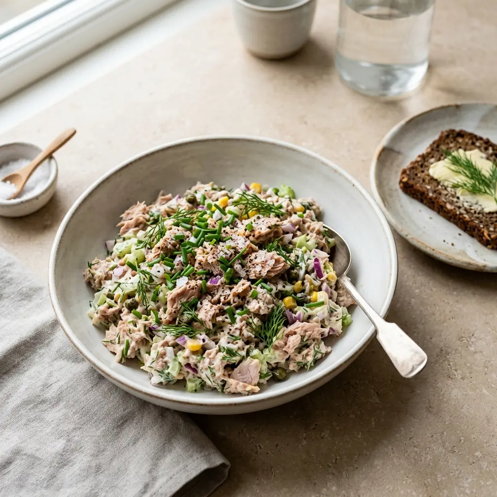 Foto dell'insalata pronta: Insalata di tonno