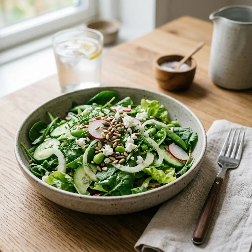 Foto dell'insalata pronta: Insalata verde