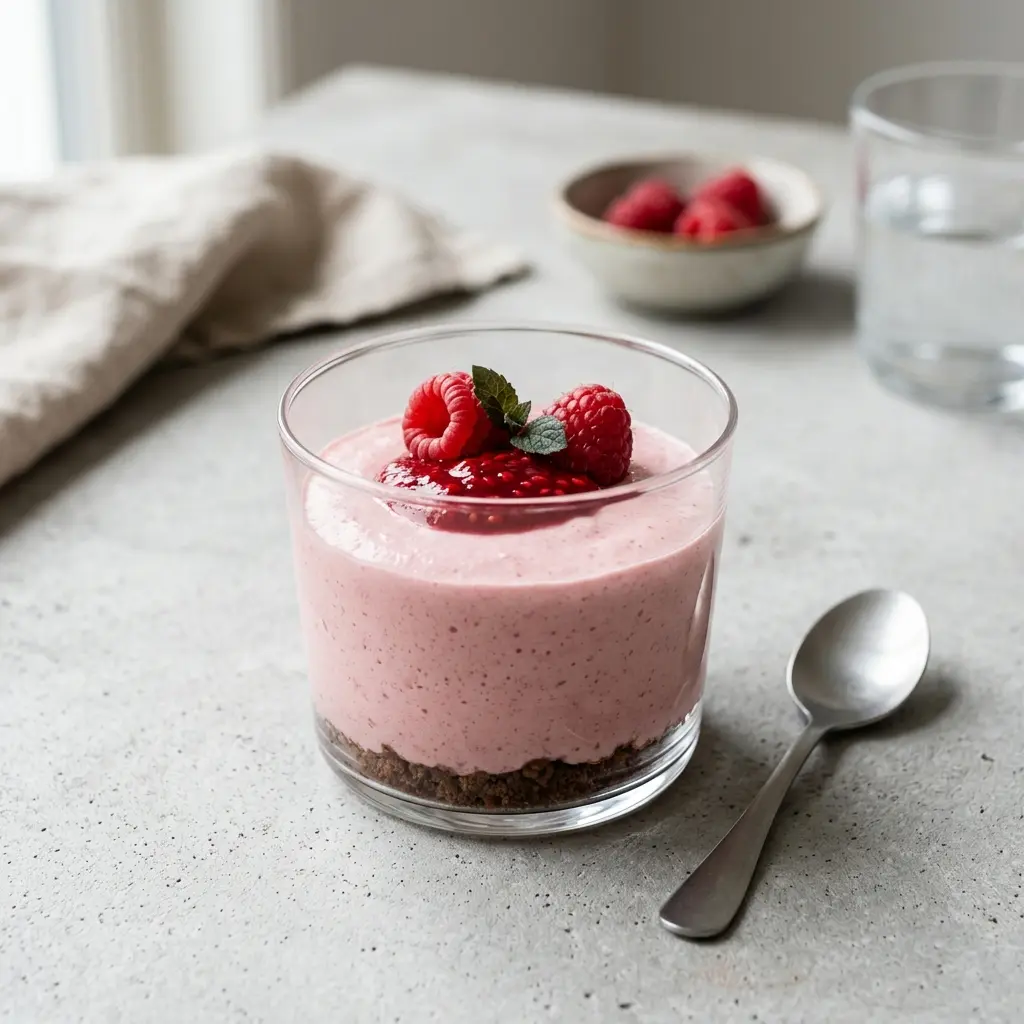 Foto del dessert pronto: Mousse ai lamponi