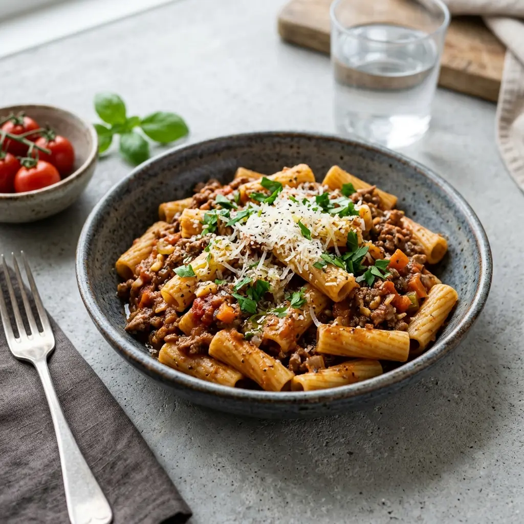 Foto del piatto pronto: One-pot pasta con manzo