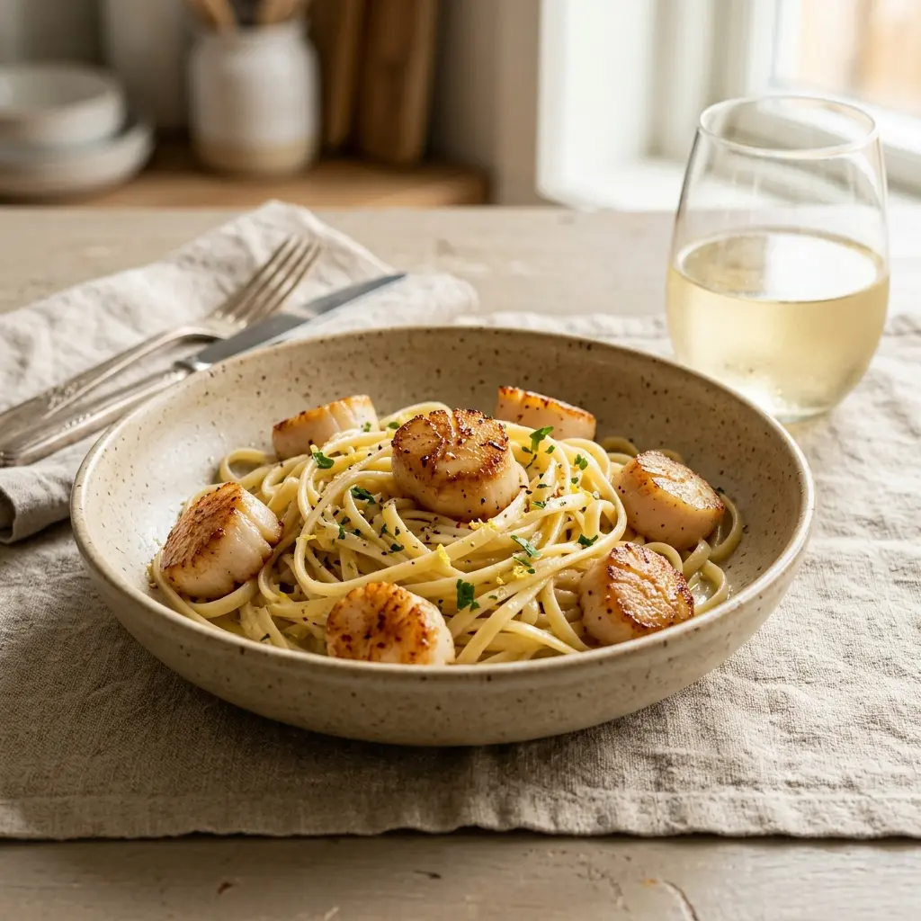 Foto del piatto pronto: Pasta con capesante
