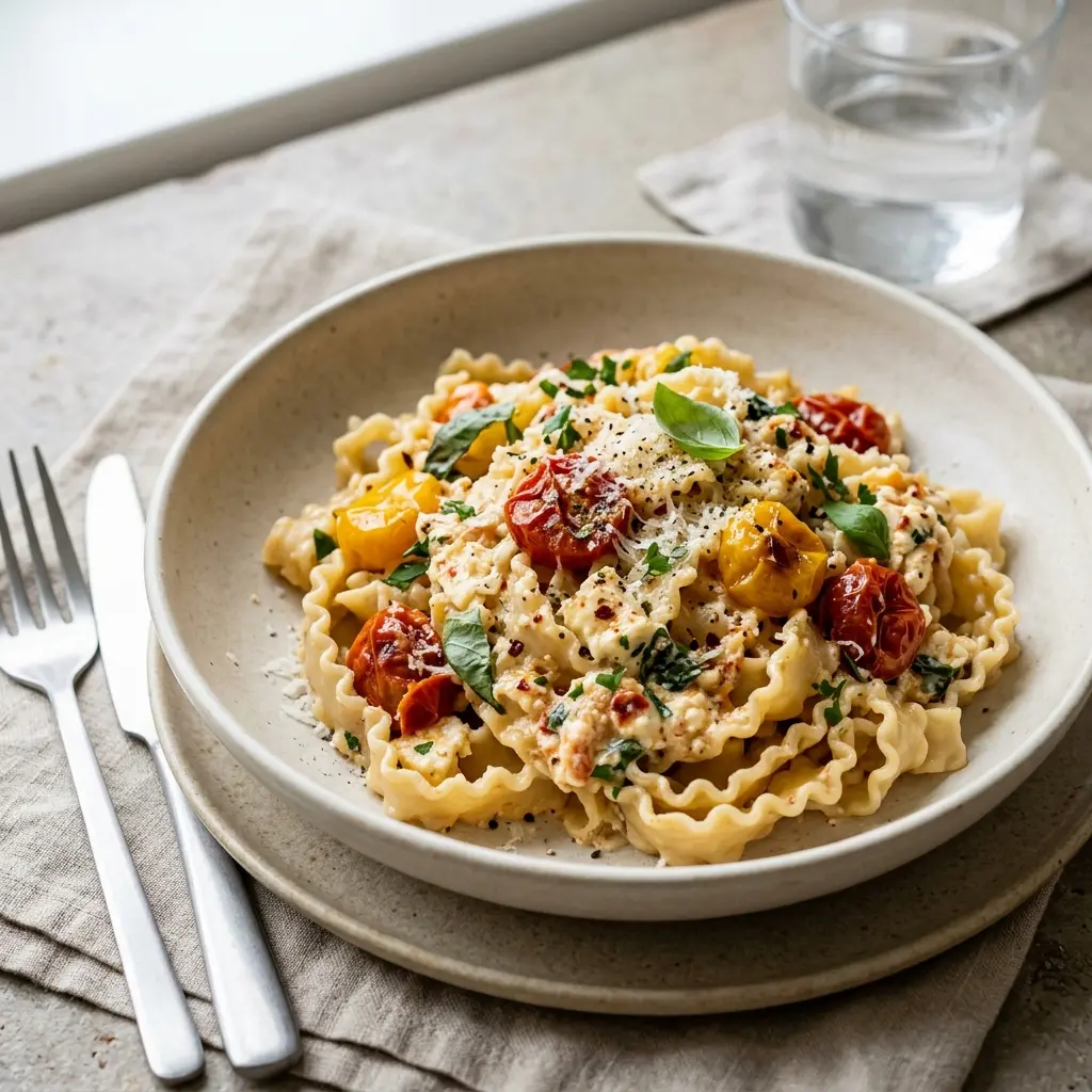 Foto del piatto pronto: Pasta con feta al forno