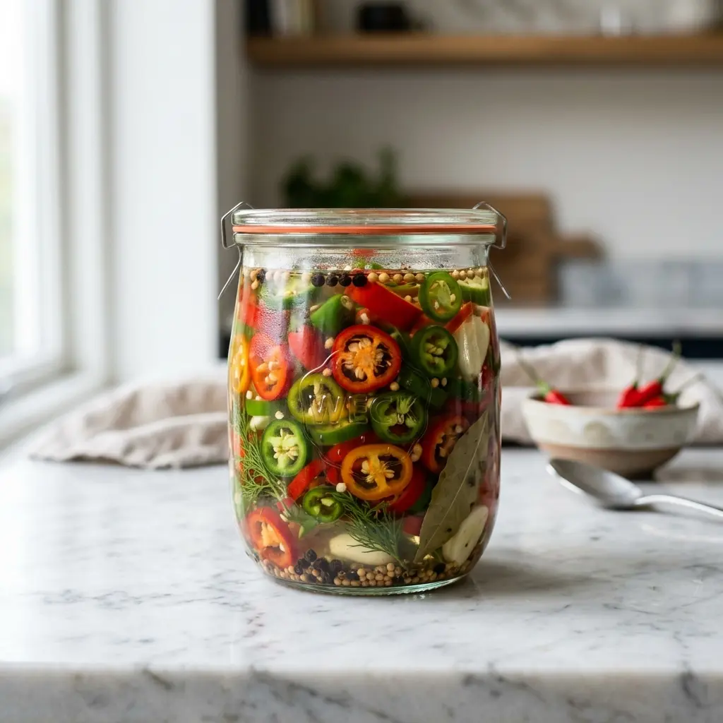 Foto della salsa, del dressing o del condimento: Peperoncini sottaceto