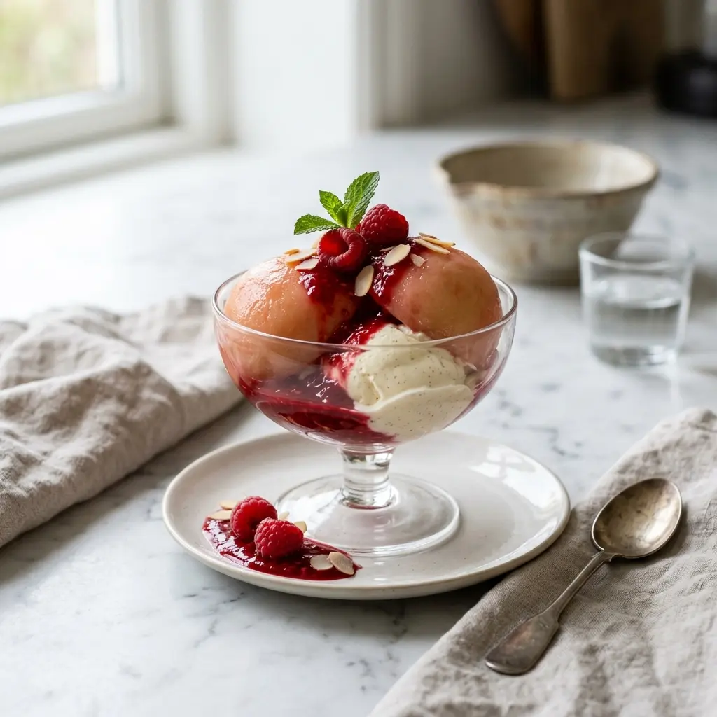Foto del piatto pronto: Pesche Melba