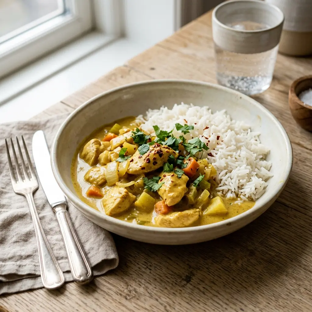 Foto del piatto pronto: Pollo al curry