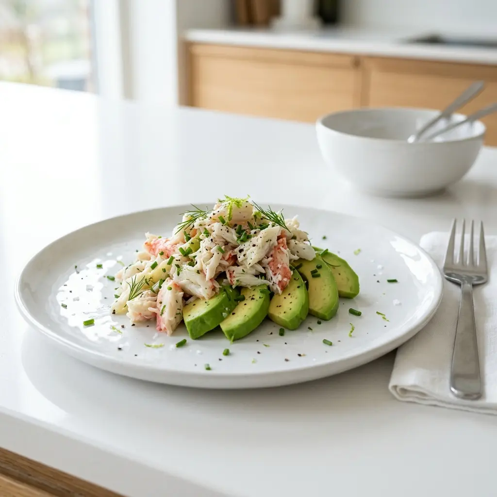 Foto del piatto pronto: Polpa di granchio con avocado