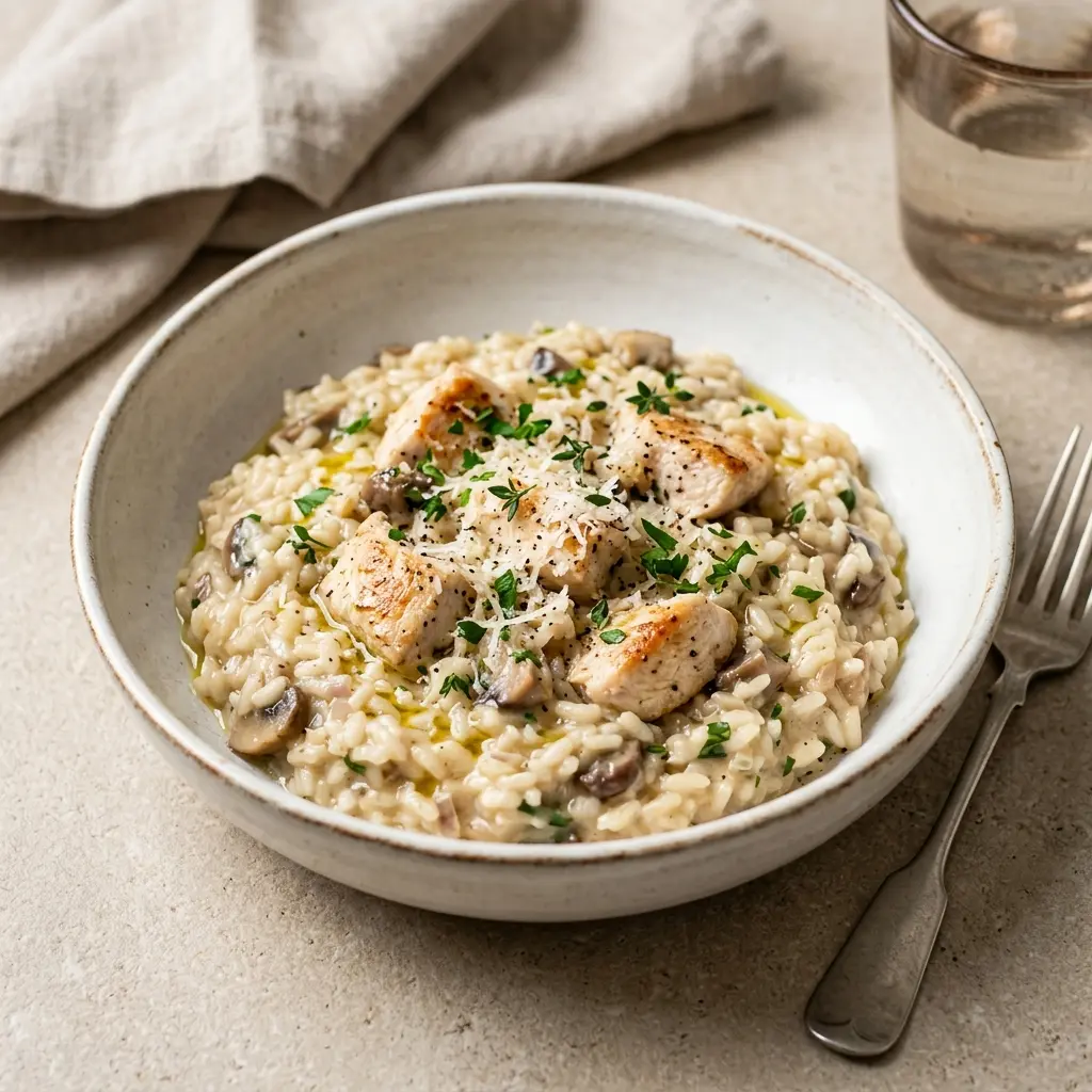 Foto del piatto pronto: Risotto con pollo