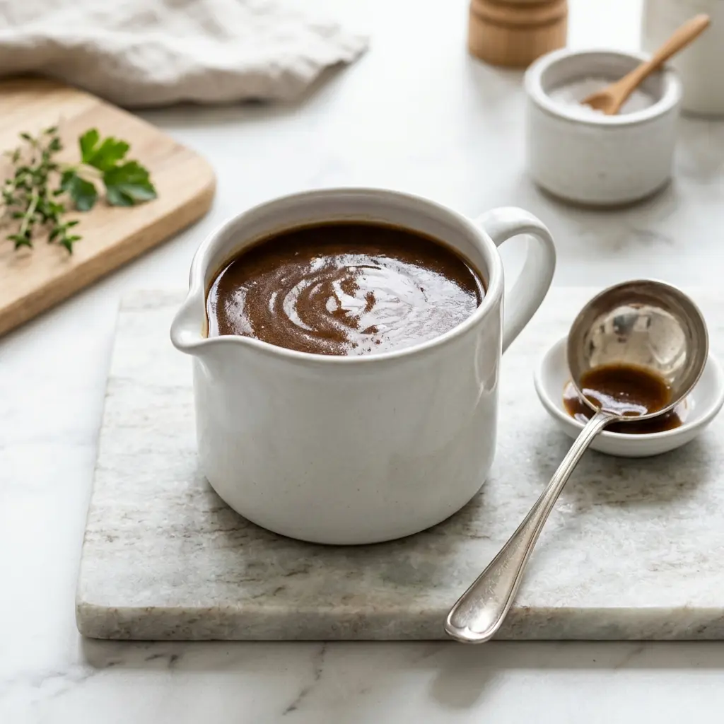 Foto della salsa, del dressing o del condimento: Salsa gravy tradizionale