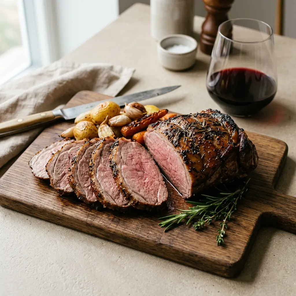 Foto del piatto pronto: Scamone d'agnello al forno