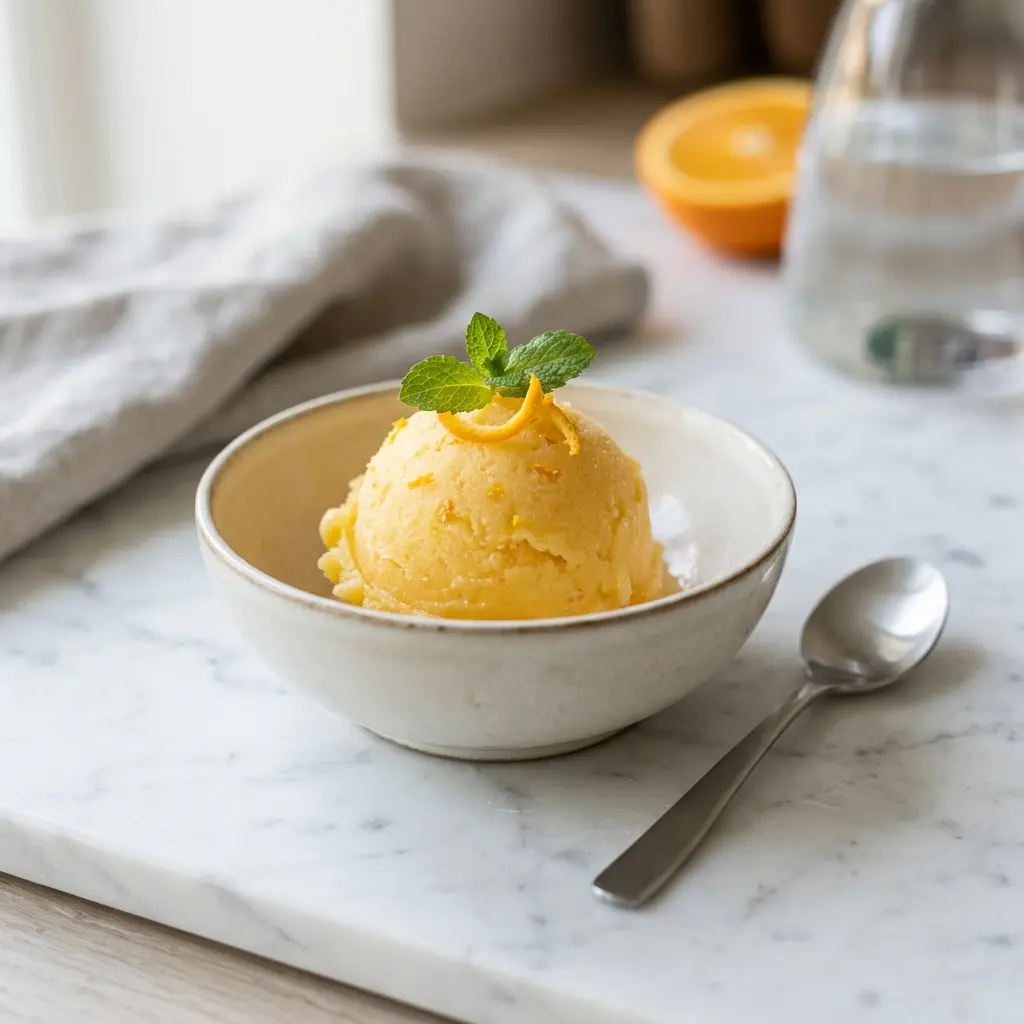 Foto del dessert pronto: Sorbetto all'arancia