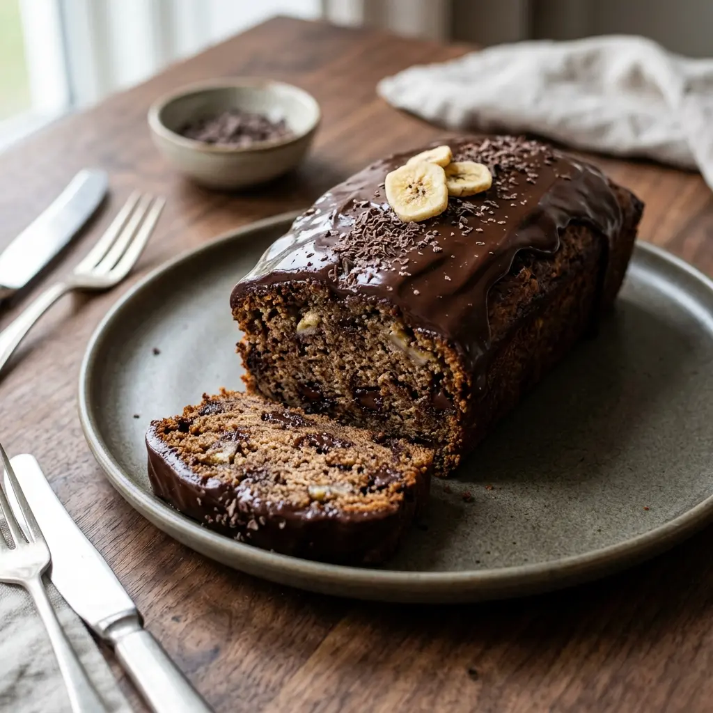 Foto del dessert pronto: Torta alla banana con cioccolato