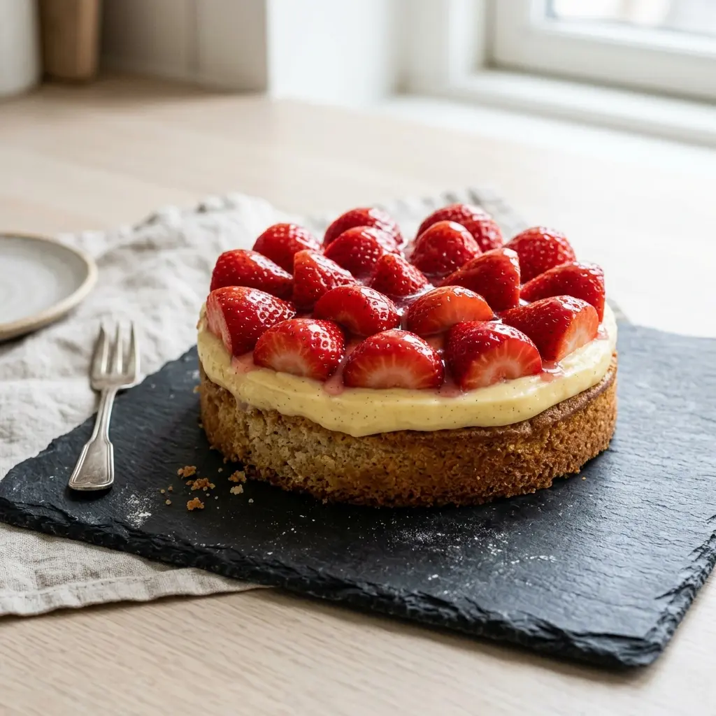 Foto del dessert pronto: Torta alle fragole
