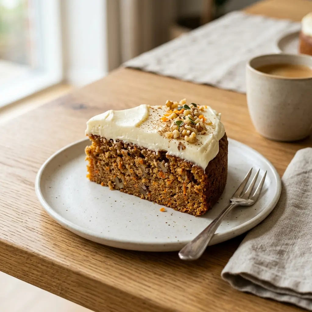 Foto del dessert pronto: Torta di carote con glassa al formaggio