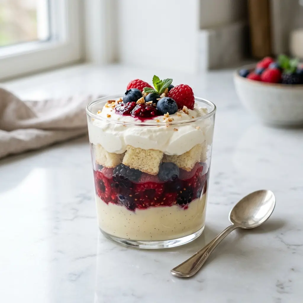 Foto del piatto pronto: Trifle con frutti di bosco