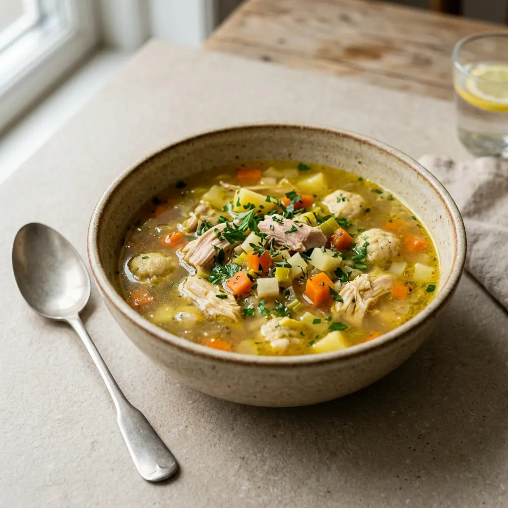 Foto della zuppa pronta: Zuppa di pollo
