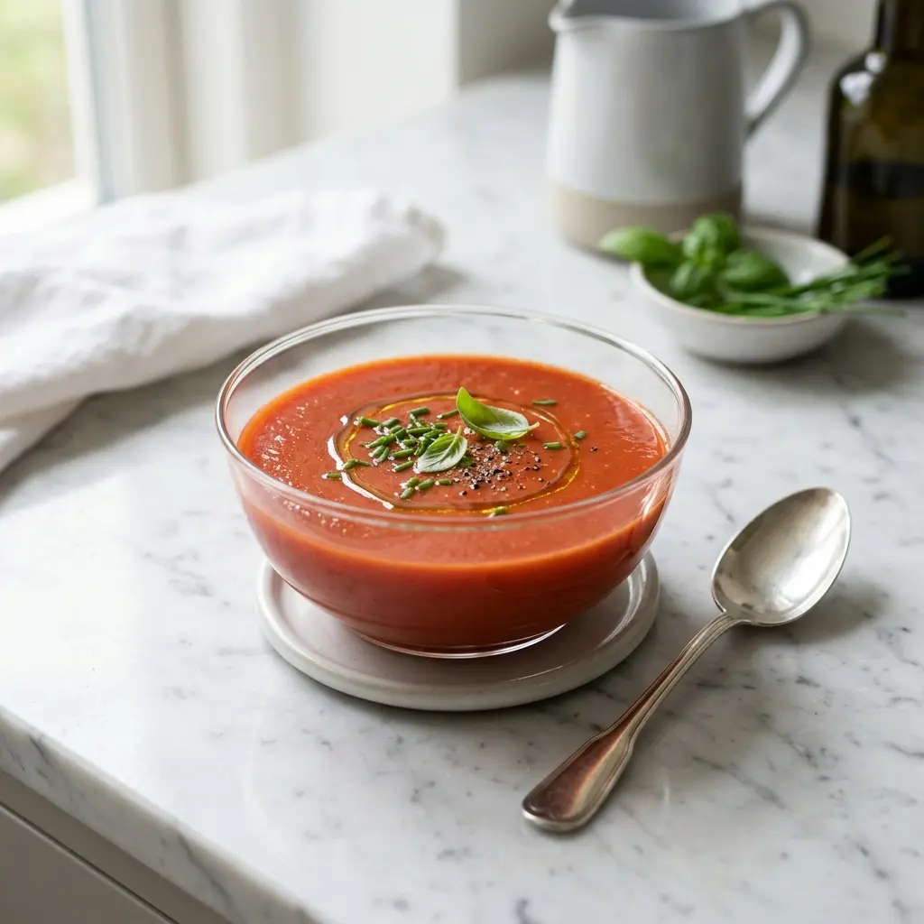Foto della zuppa pronta: Zuppa fredda di pomodoro