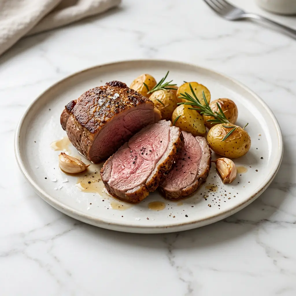 Foto di Arrosto di scamone di agnello in friggitrice ad aria pronta dalla friggitrice ad aria