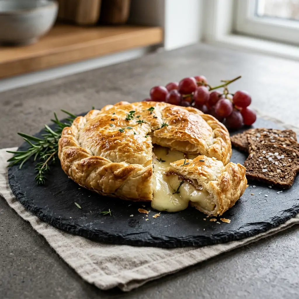 Foto di Brie in crosta in friggitrice ad aria pronta dalla friggitrice ad aria
