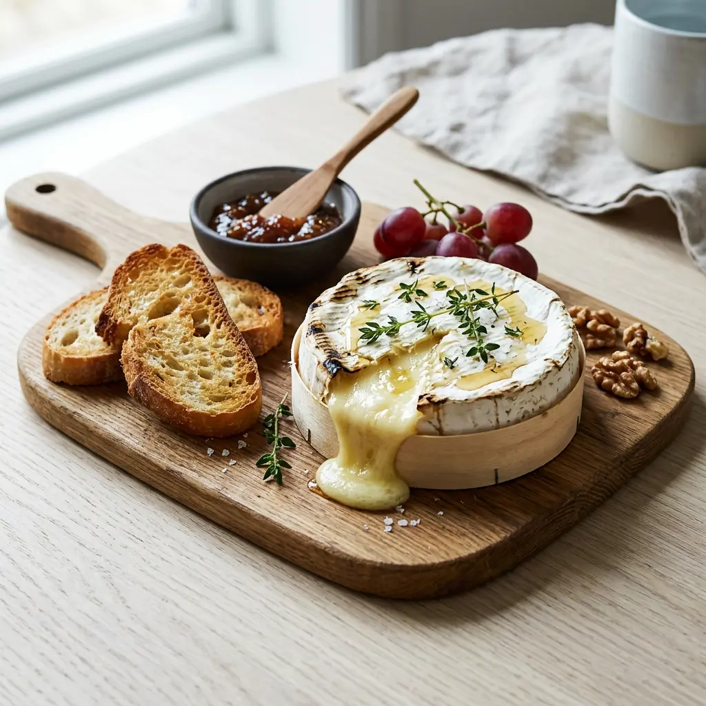Foto di Brie in friggitrice ad aria pronta dalla friggitrice ad aria