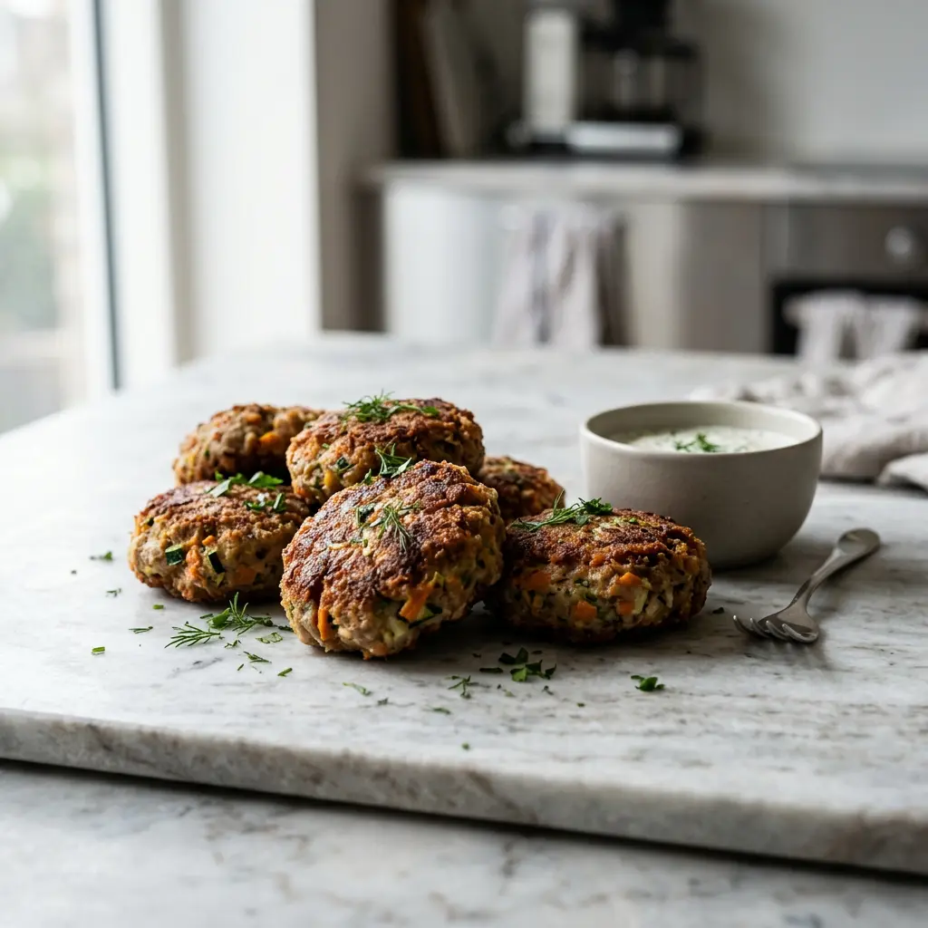 Foto di Burger di verdure in friggitrice ad aria pronta dalla friggitrice ad aria