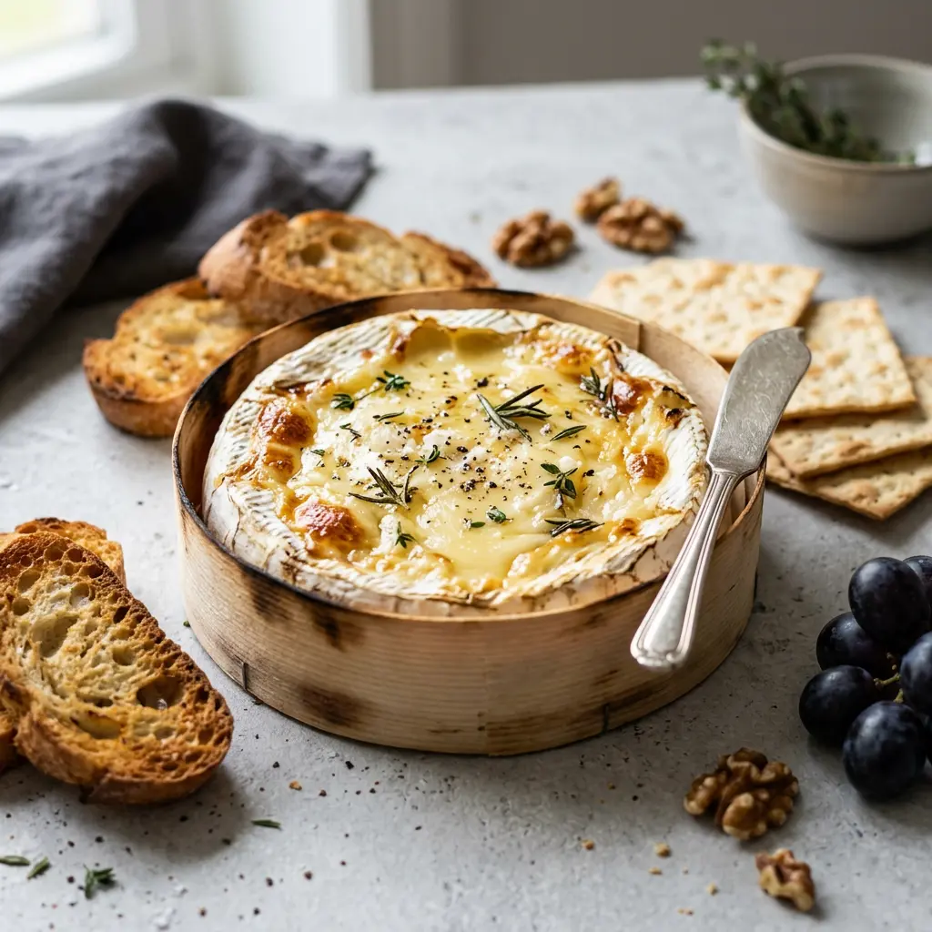 Foto di Camembert in friggitrice ad aria pronta dalla friggitrice ad aria
