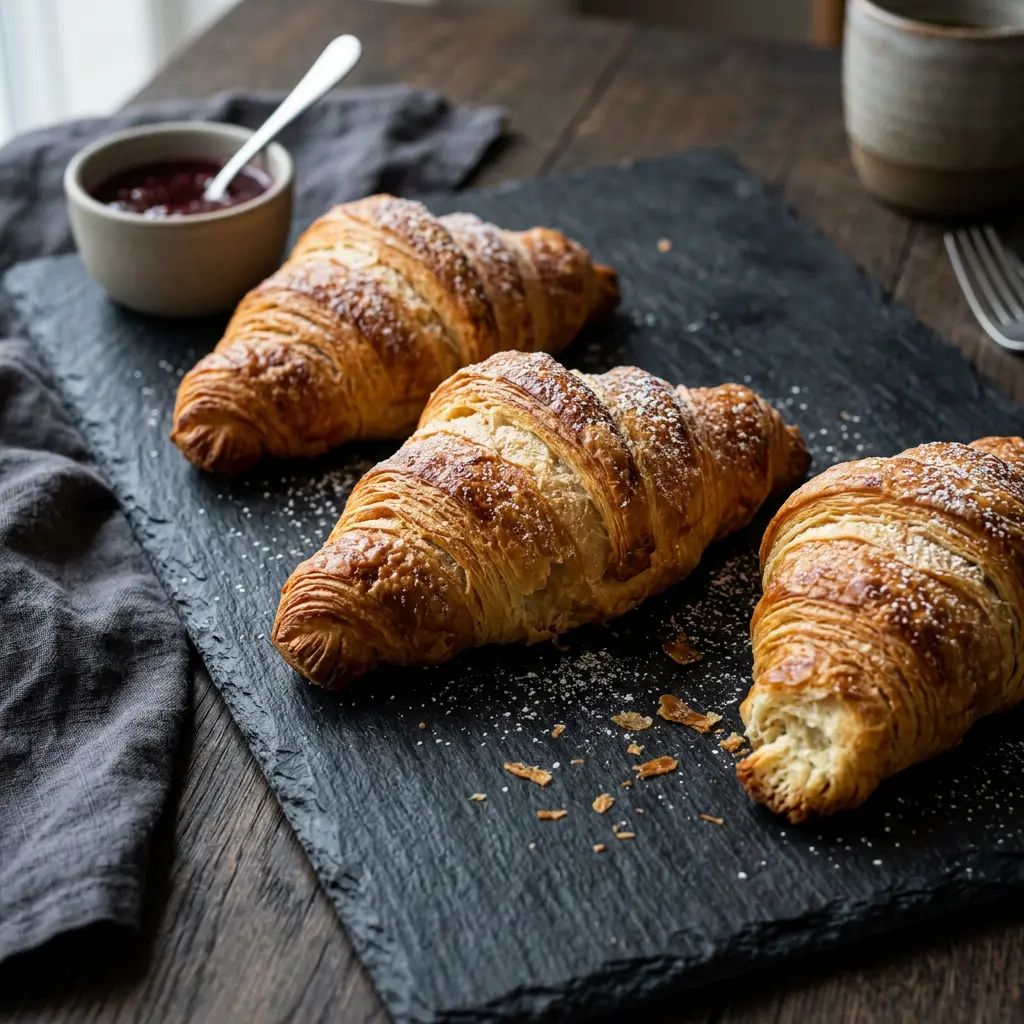 Foto di Croissant in friggitrice ad aria pronta dalla friggitrice ad aria