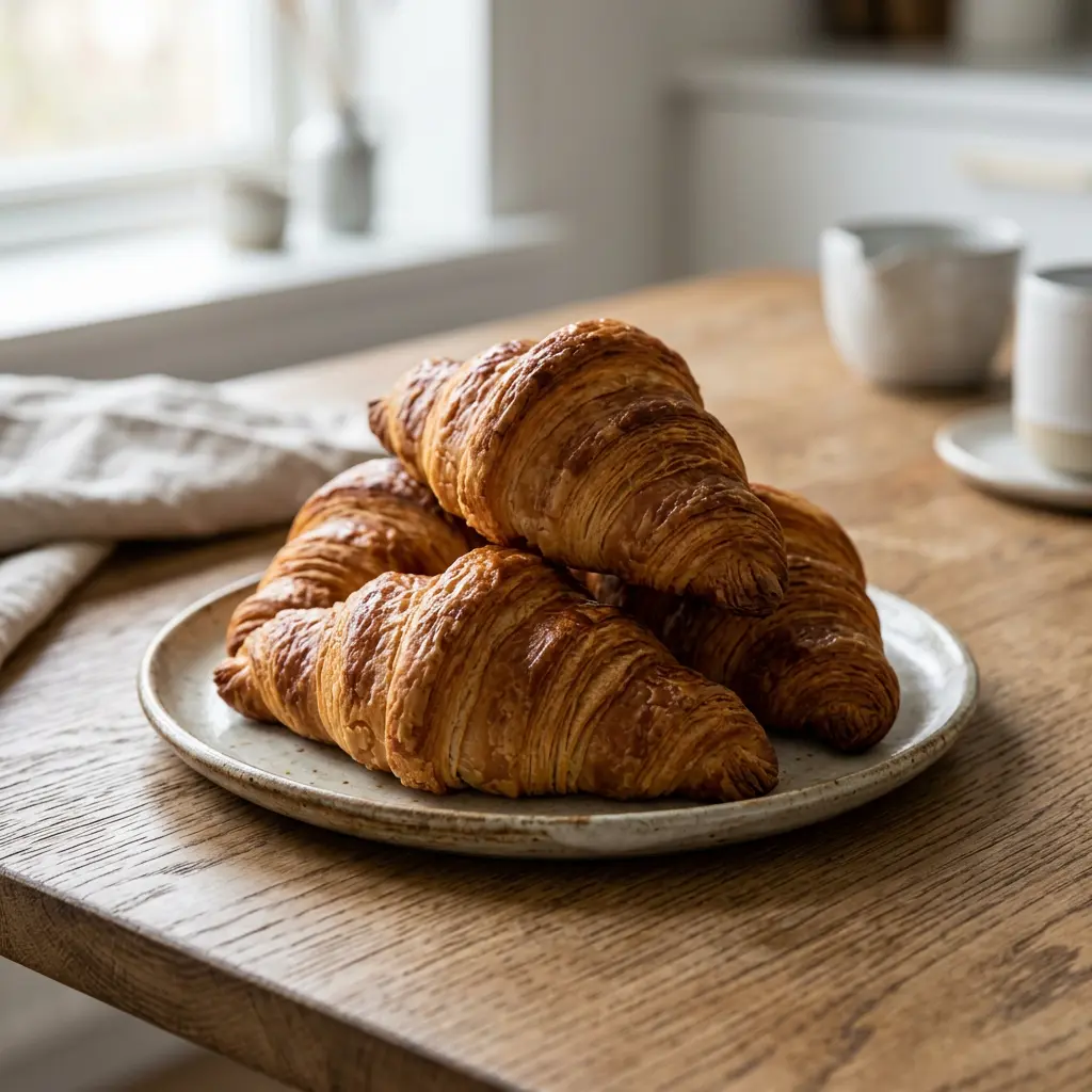 Foto di Croissant surgelati in friggitrice ad aria pronta dalla friggitrice ad aria