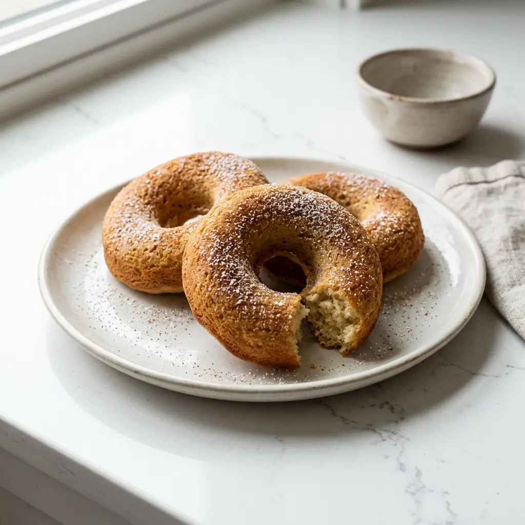 Foto di Donut in friggitrice ad aria pronta dalla friggitrice ad aria