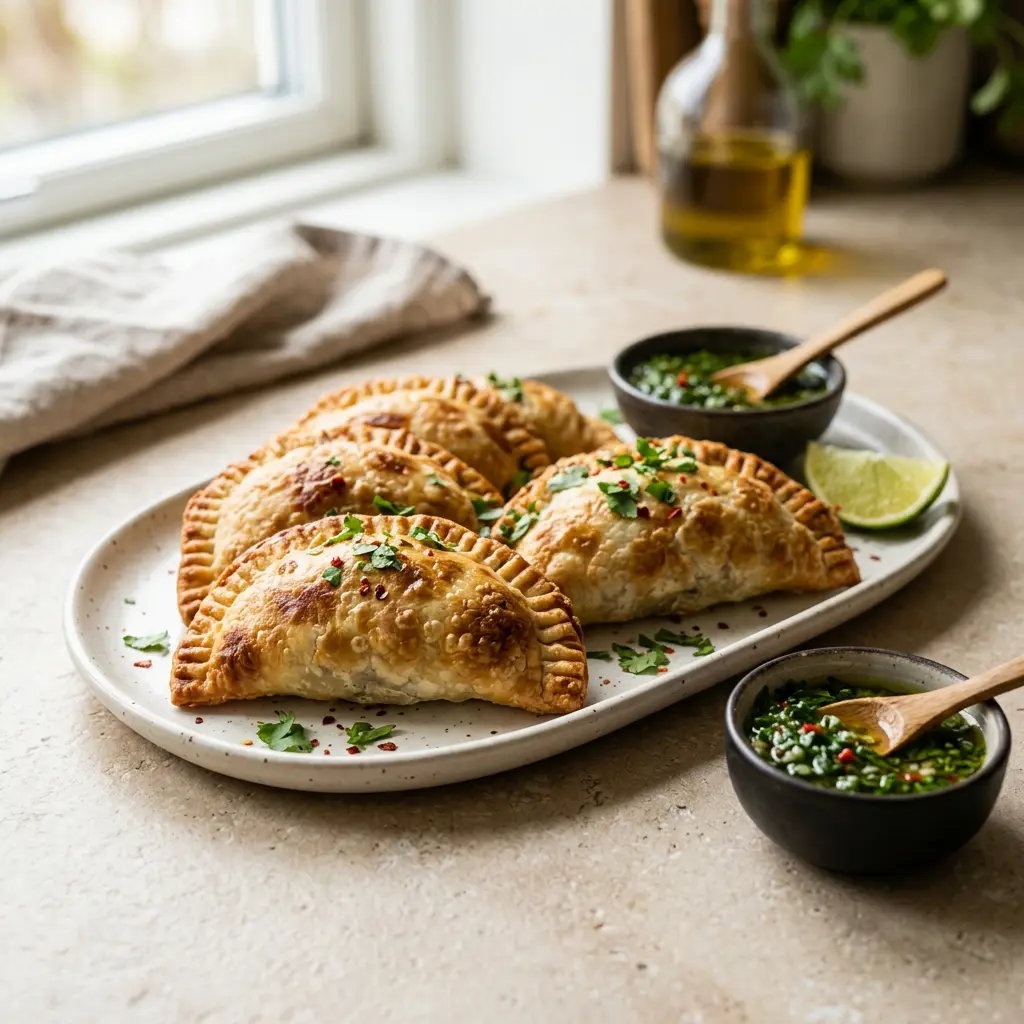 Foto di Empanadas in friggitrice ad aria pronta dalla friggitrice ad aria