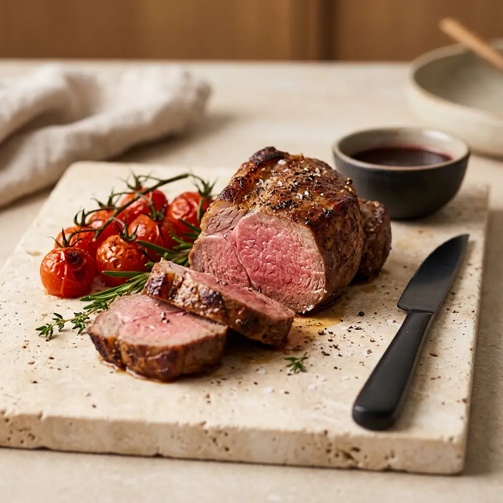 Foto di Filetto di agnello in friggitrice ad aria pronta dalla friggitrice ad aria